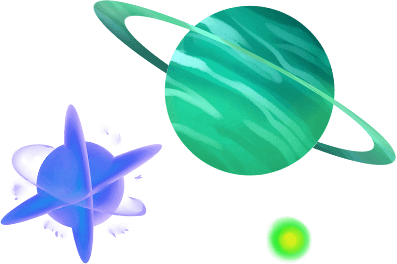  image of 2 planets and as tar